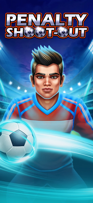 Captura de gameplay de Penalty Shoot Out con portero, balón y multiplicadores